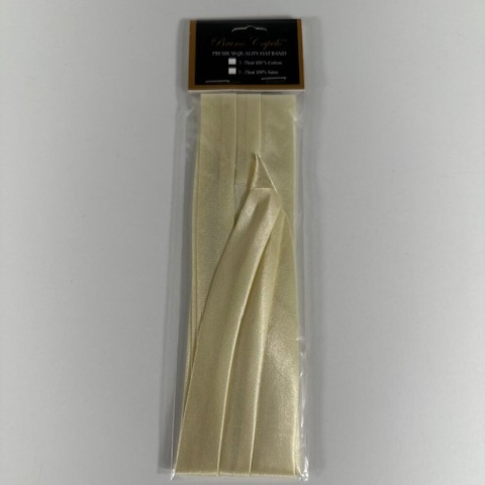 Bruno Capelo Men's Egg Shell 3 Pleat Hat Band Premium 2 End Hooks 100% Satin